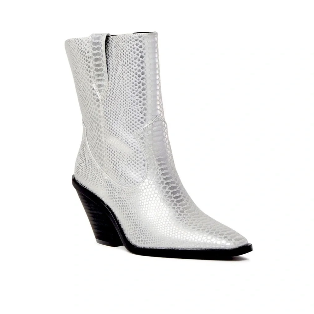 Scoop Silver Women’s Western-Style Booties size 9 - Picture 2 of 7